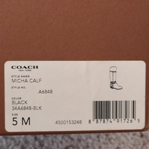 Coach Micha Calf Black Leather Boots - Picture 12 of 15